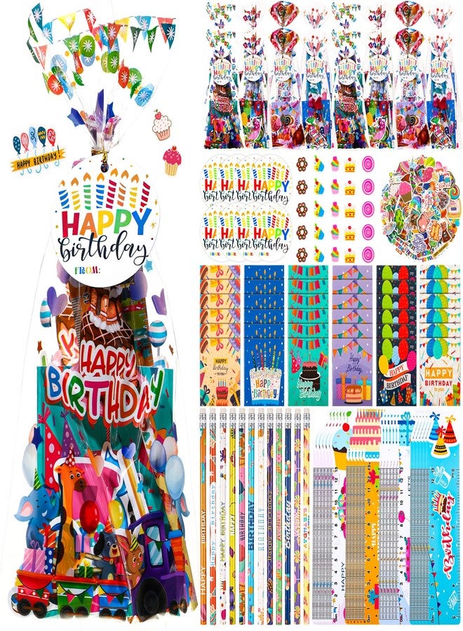 Supervitae 194 Pcs Birthday Return Gifts Bulk Classroom Student Birthday Party Favors Goodie Bags Filler for Kids Students from Teacher Stationery Sets Notebook Pencil Gifts for School Prize - Image 1
